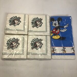 Vintage NEW Mickey's Diner Napkins & Tablecloth Set Walt Disney Productions‎